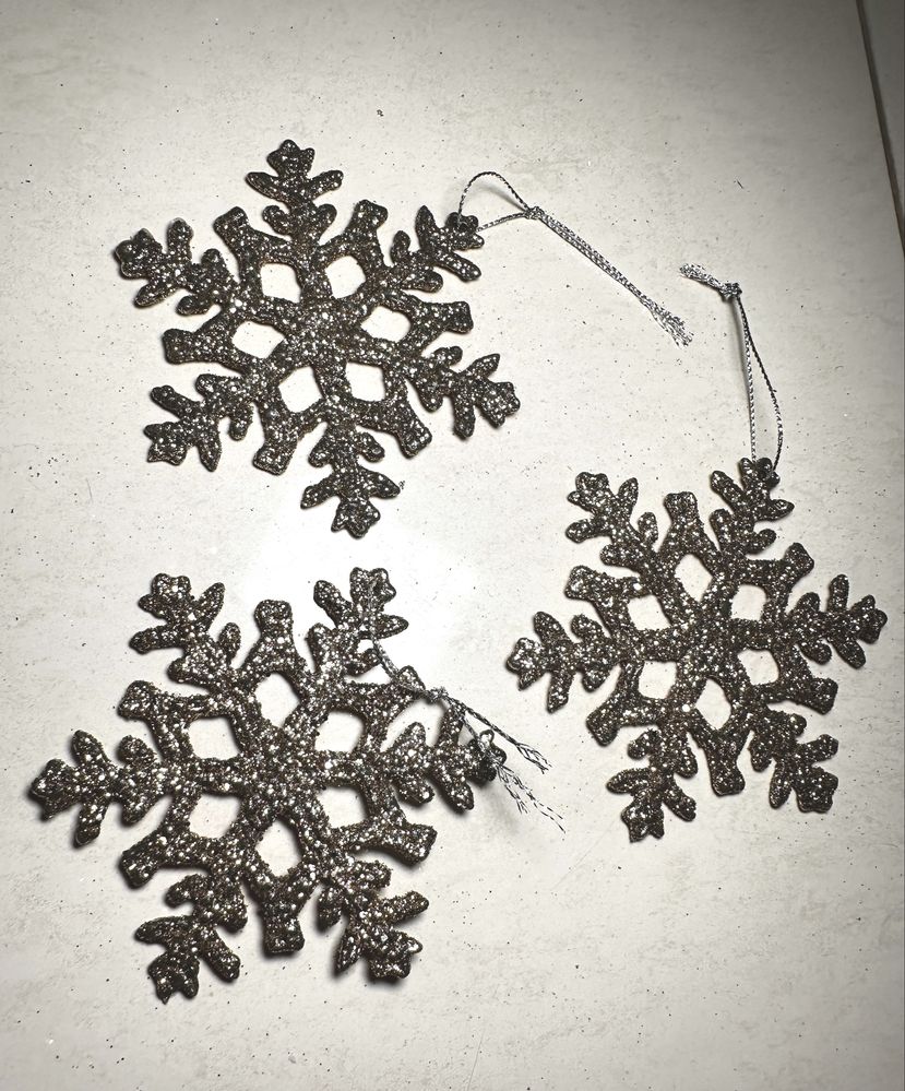3 enfeites flocos 3D - novo