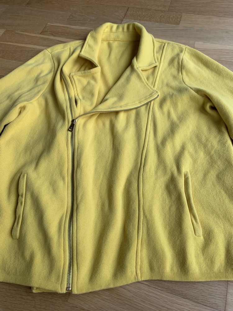 Bluza wiosenna żółta rozm L/XL z kieszeniami