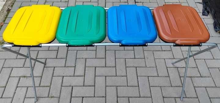 Stelaż na worki 120L 4-stanowiskowy kosz segregacja odpadów