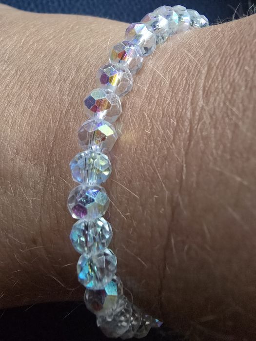 Bransoletka a'la Swarovski, drobne koraliki. HAND MADE