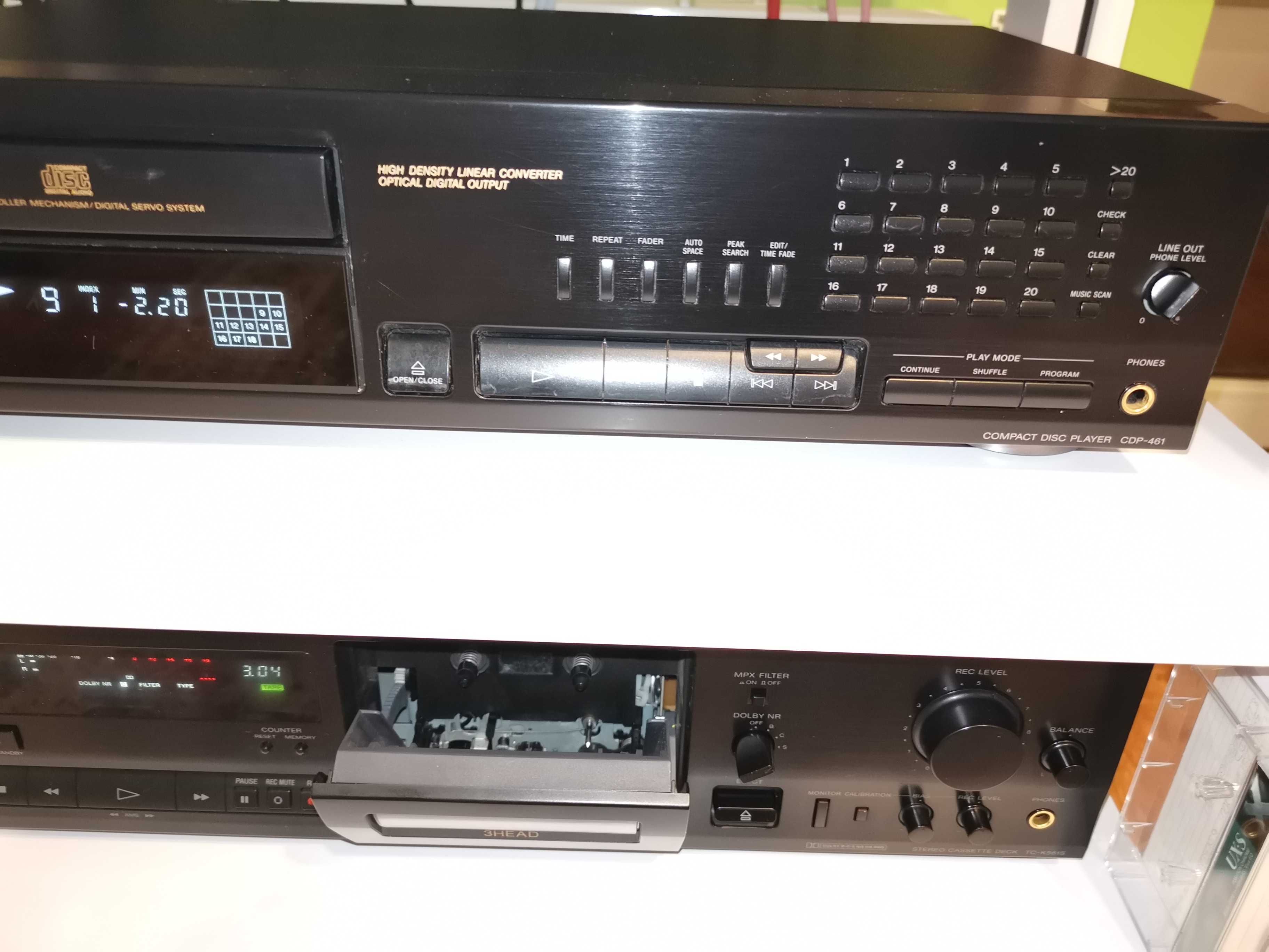 Sony Magnetofon TC-K561S 3 głowice kalibracja kaset plus cd CDP-461