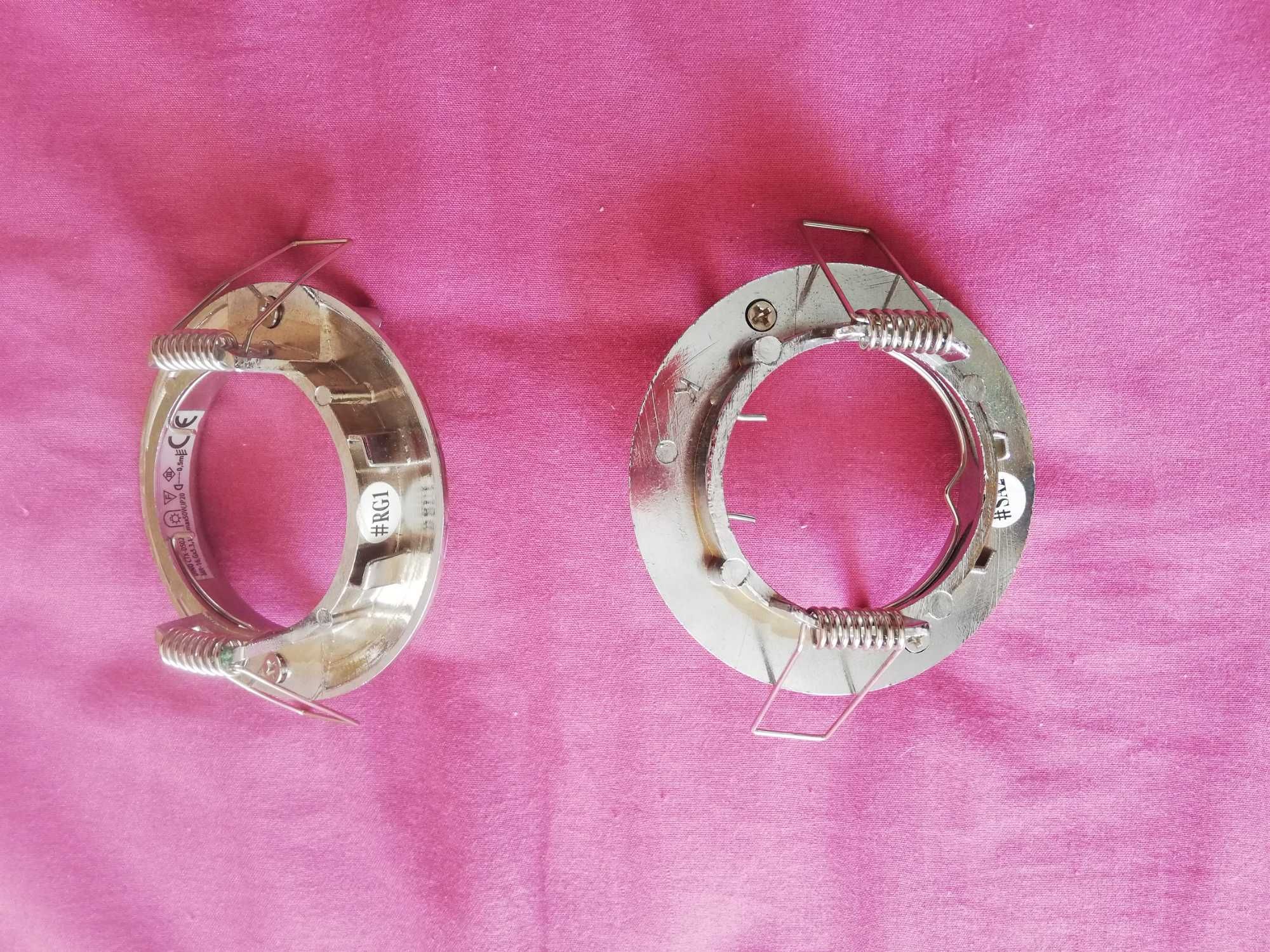 2x oprawa sufitowa halogenowa Chrom stała wpuszczana śr 5,8cm