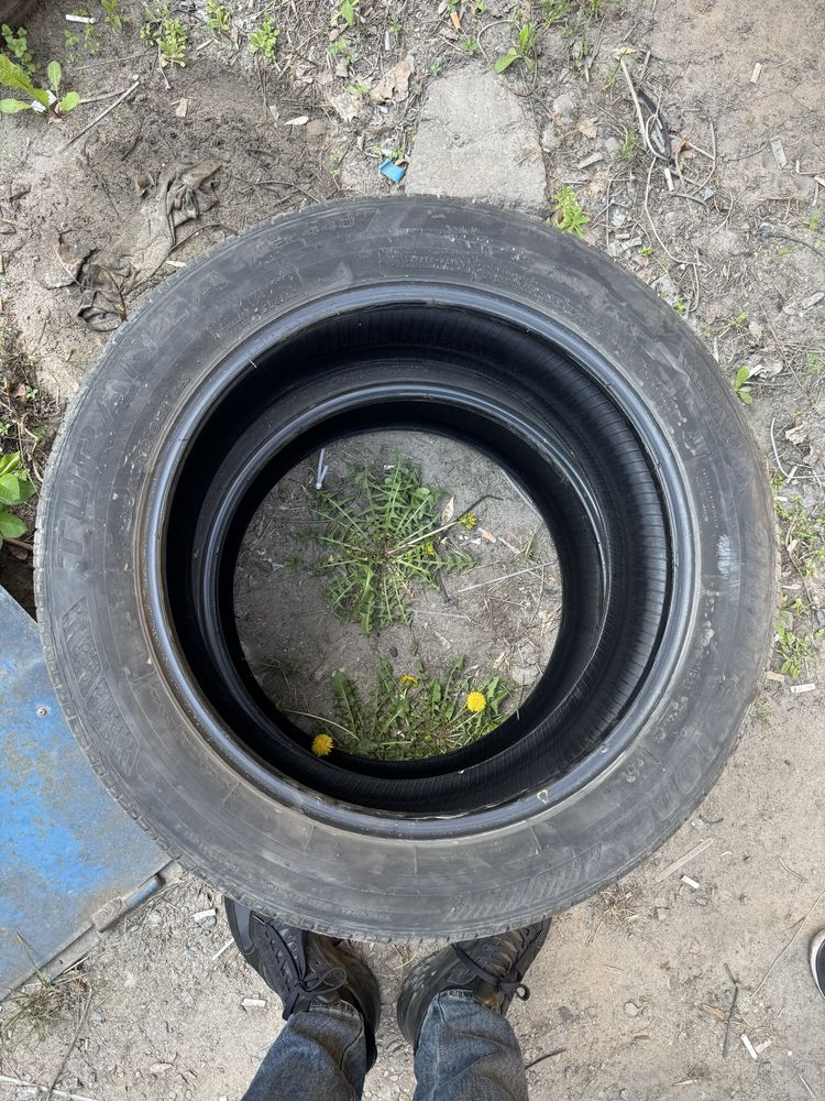 Літня резина, 2 шини Bridgestone Turanza 215/55 r18, 2021 рік, є латки