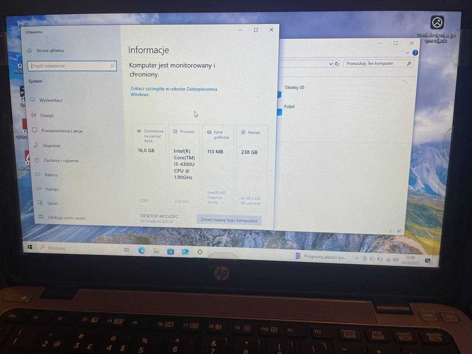 Laptop hp 16RAM 256SSD Nowa bateria   super zestaw