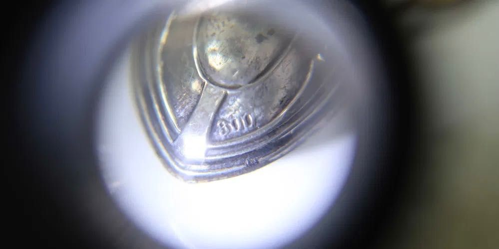 Conjunto de secretária antigo em prata
