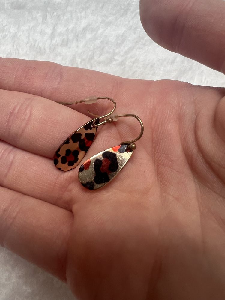 Kolczyki zwierzęcy wzór pantera panterka animal print casual classy