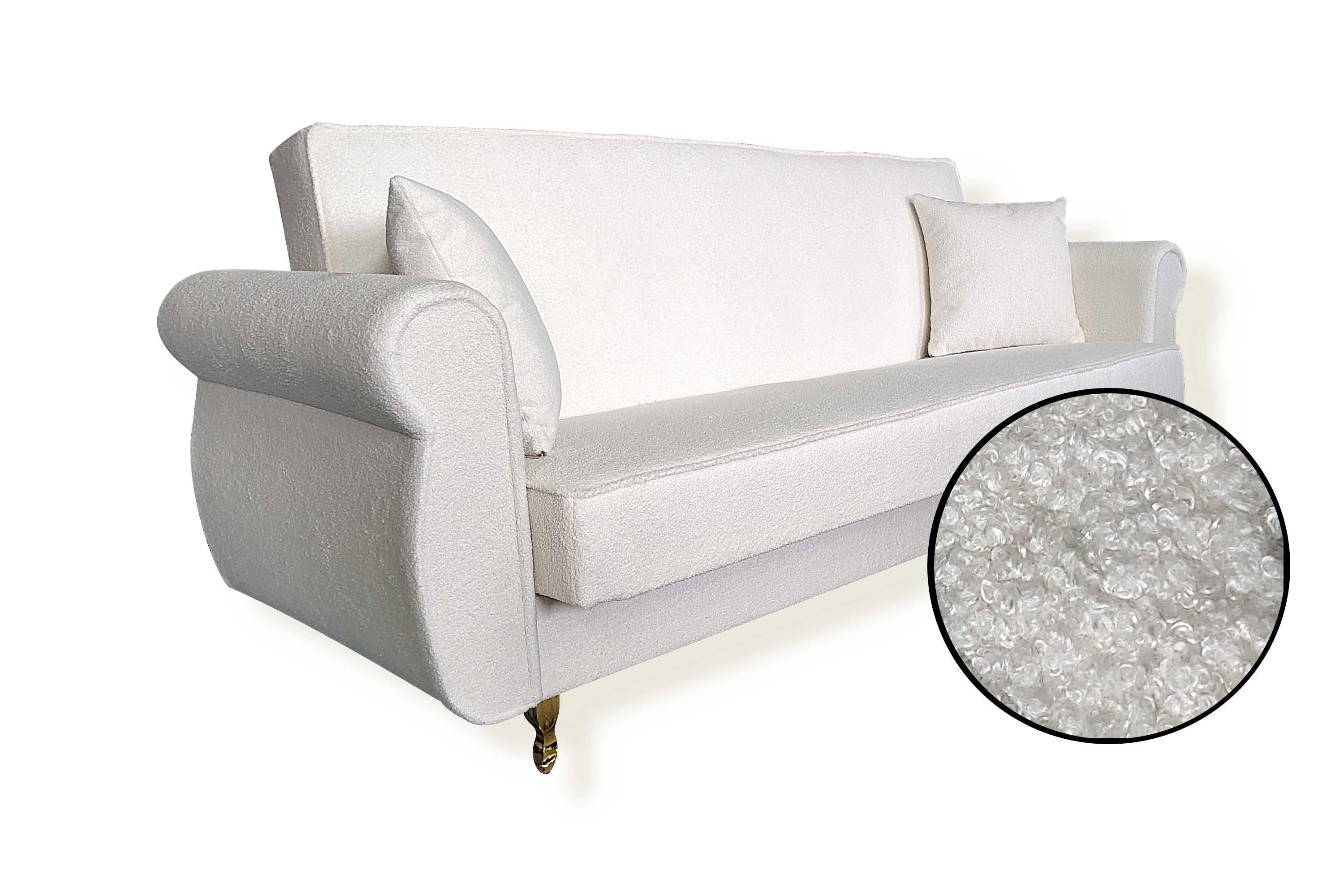 elegancki zestaw uszak GLAMOUR sofa fotel kanapa rozkładana 3os SALON