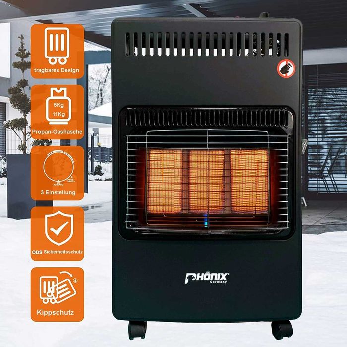 Piecyk gazowy na butle grzejnik 4,2 kW PHONIX Reduktor i wąż