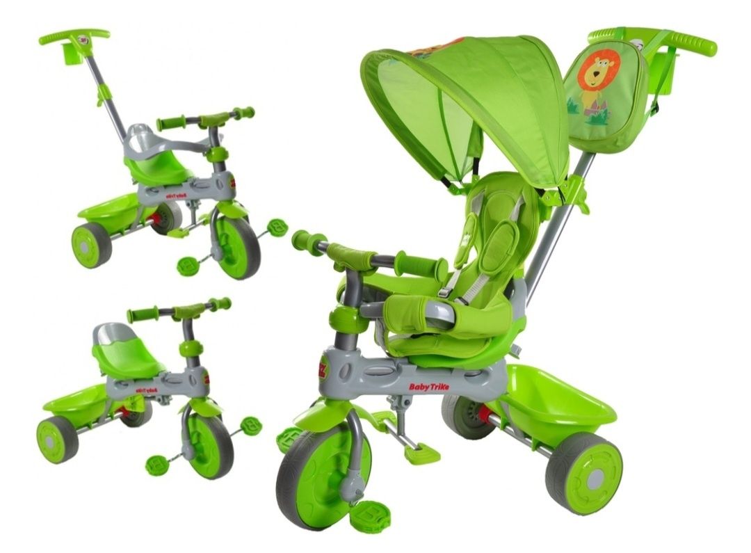 Rowerek trójkołowy 3 w 1 zielony baby trike .