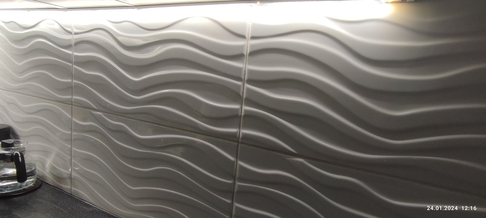 Nowe płytki ścienne white wave glossy structure 29.7 x 60
