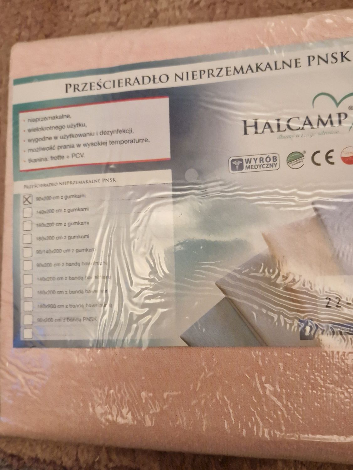 Prześcieradło nieprzemakalne firmy halcamp pojedyncze wielokrotnego uż