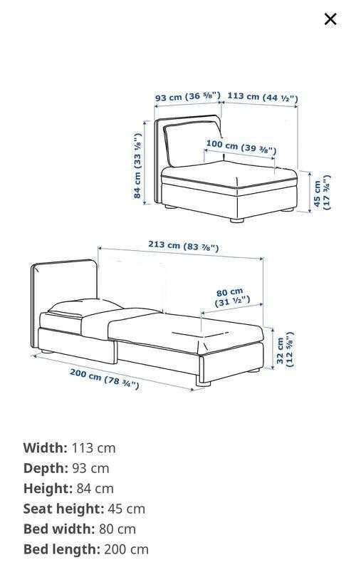 Sofa vallentuna Ikea moduł rozkładany