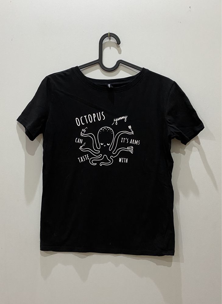 Tshirt octopus czarny