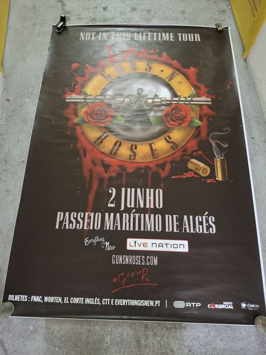 Enorme cartaz original concerto guns n roses oficial