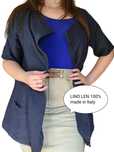 100% lniana narzutka len granatowa luźna oversize XL XXL Italy włoska