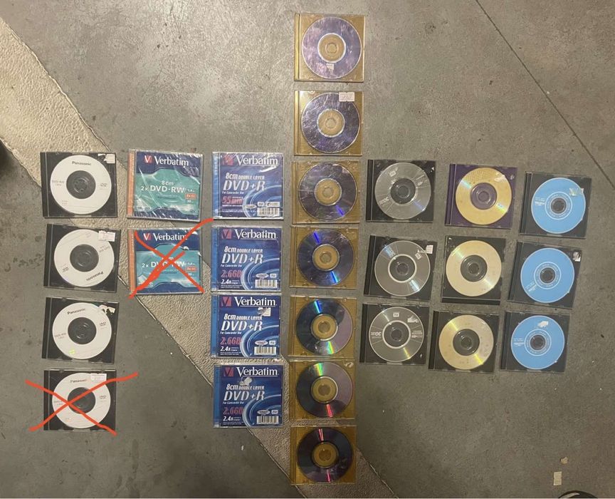 Mini dvd-r;mini dvd-rw 8 см.