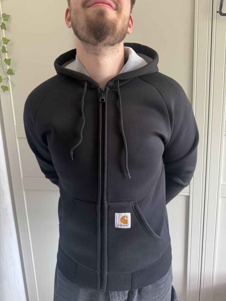 Czarna męska bluza z kapturem rozpinana Carhartt