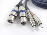 Kabel 2 XLR na 2 RCA wtyczka Phono HIFI kabel audio stereo 1 m