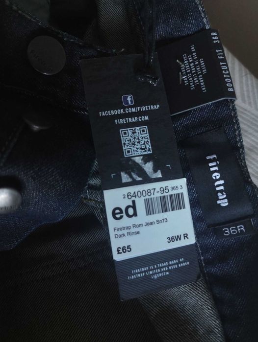 Джинсы Firetrap jeans United Kingdom w36 dark navy.