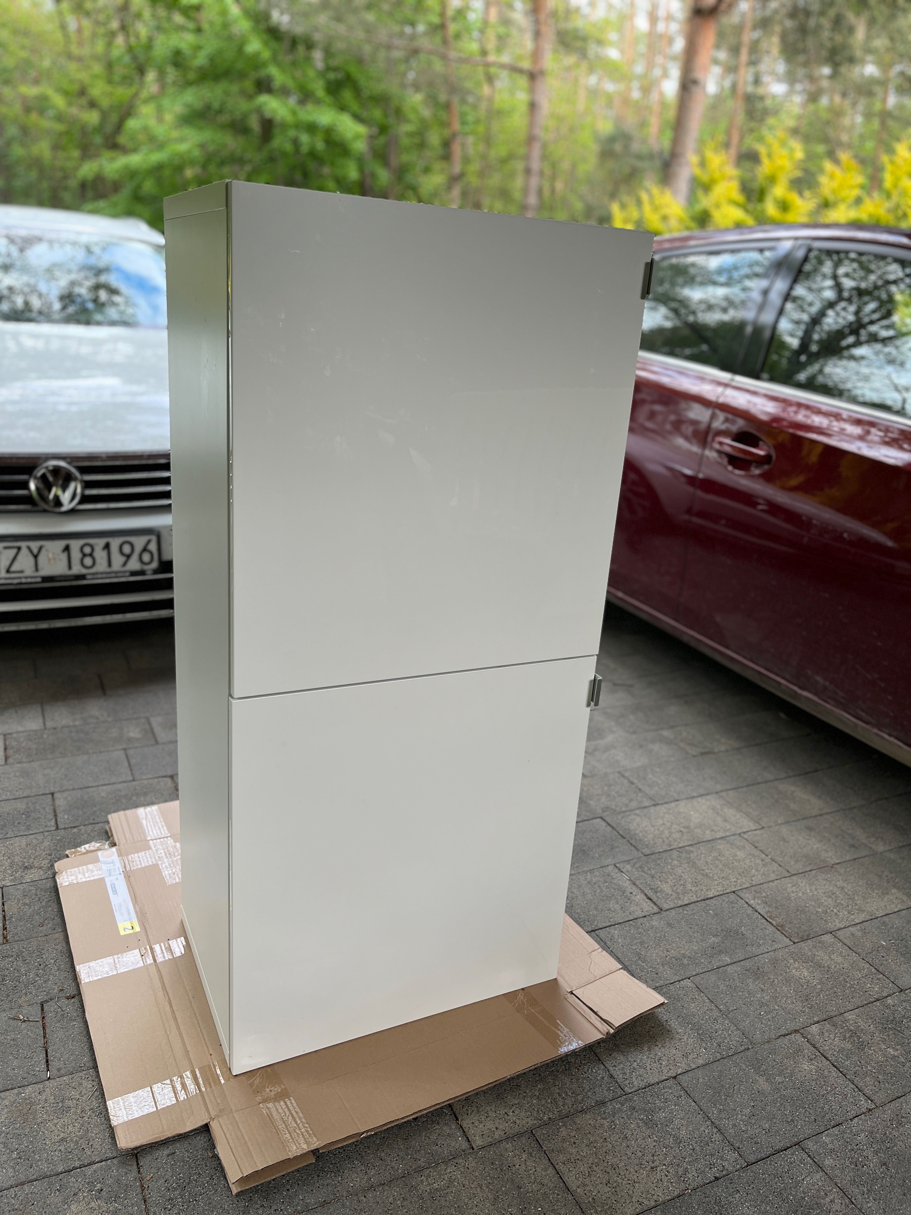Szafka Ikea Beata 129cm plus  2x drzwi Selsviken biały połysk i półki