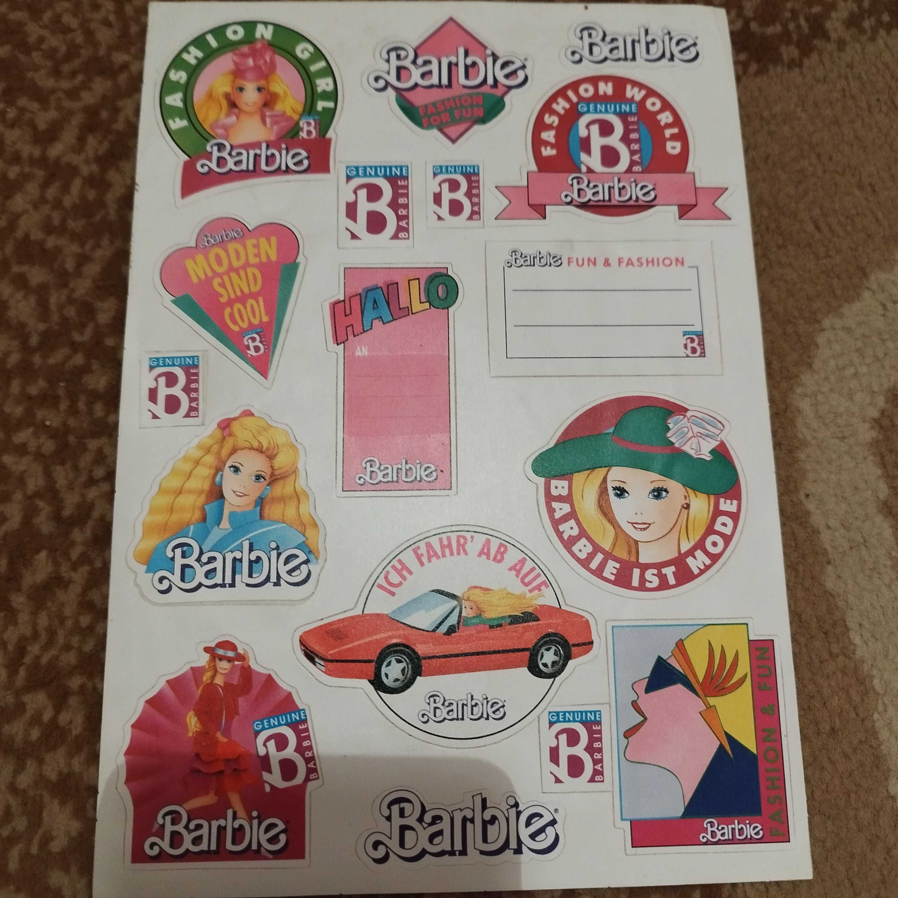 Naklejki Mattel Barbie lata 80 90 PRL
