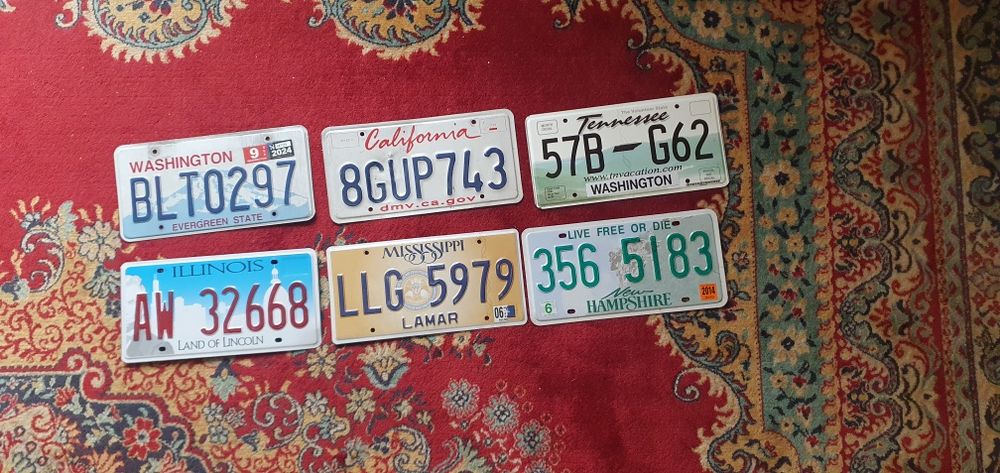 6 tablic rejestracyjnych USA oryginal