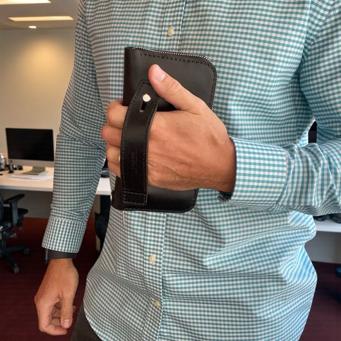 Кошелек кожаный на молнии|Клатч мужской|Zipper|Портмоне из кожи черный