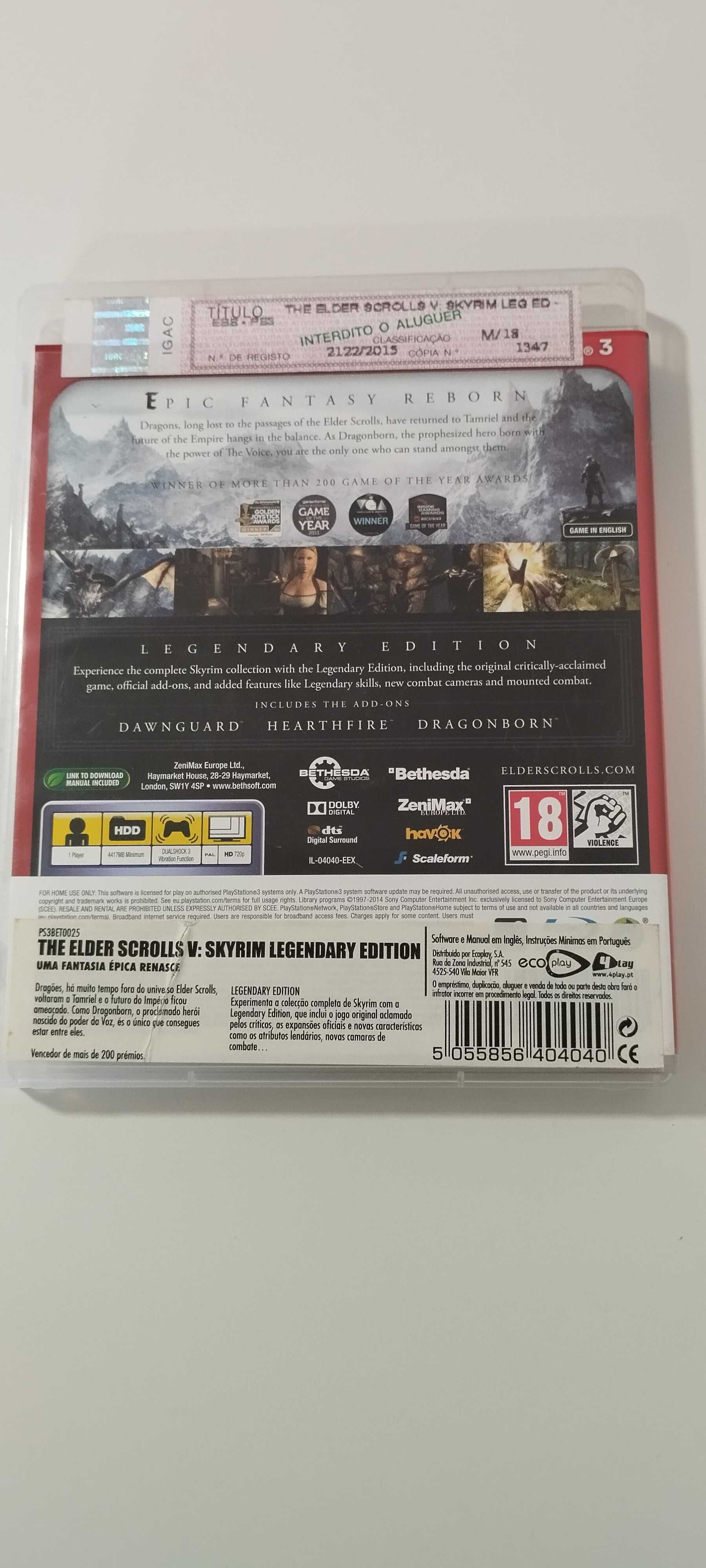 The Elder Scrolls V Skyrim Legendary Edition - Jogo Playstation 3 PS3