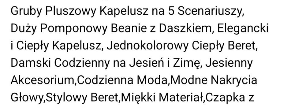 Piękna damska beżowa zimowa czapka z daszkiem