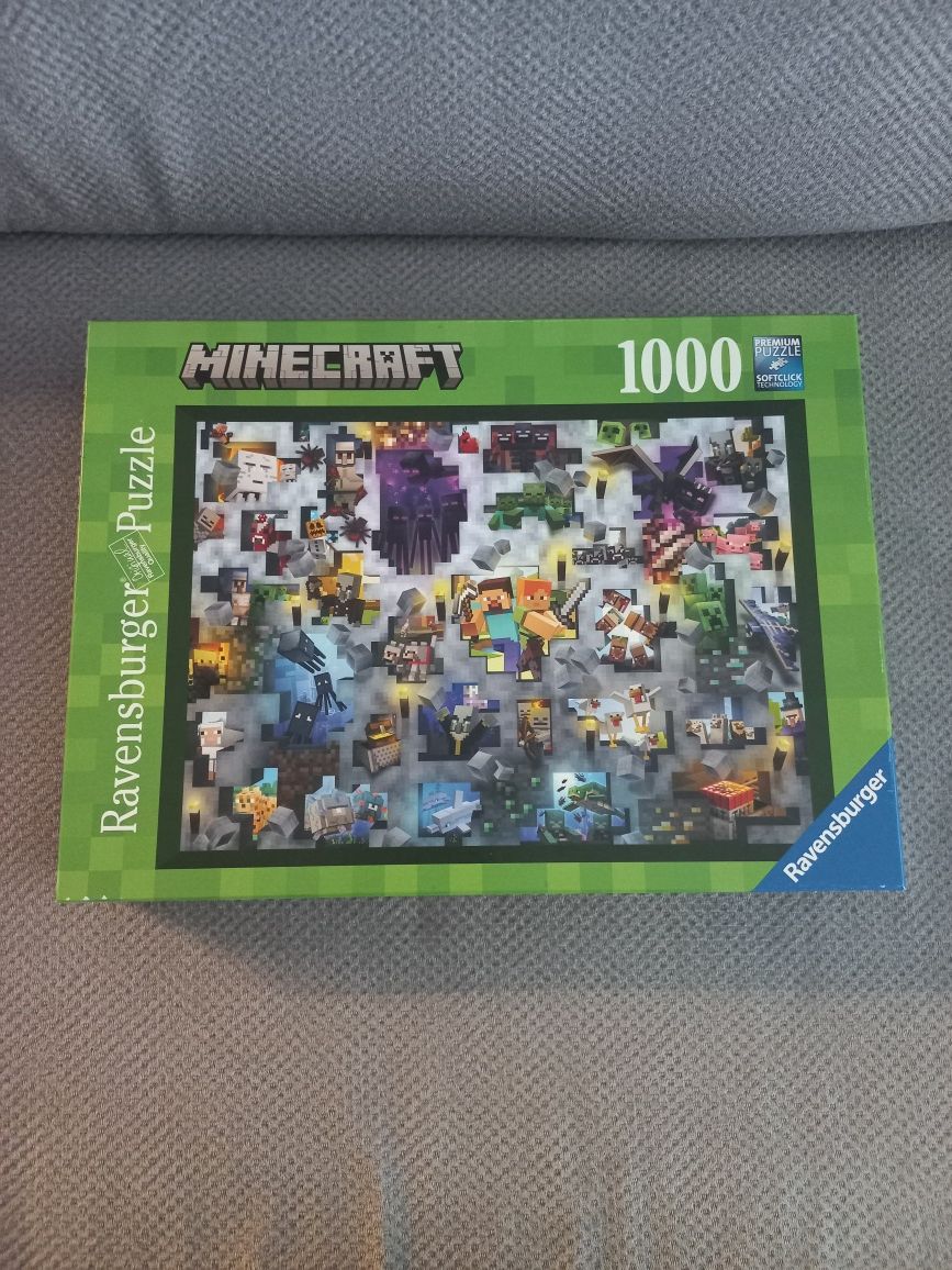 Puste pudełko po puzzlach Minecraft