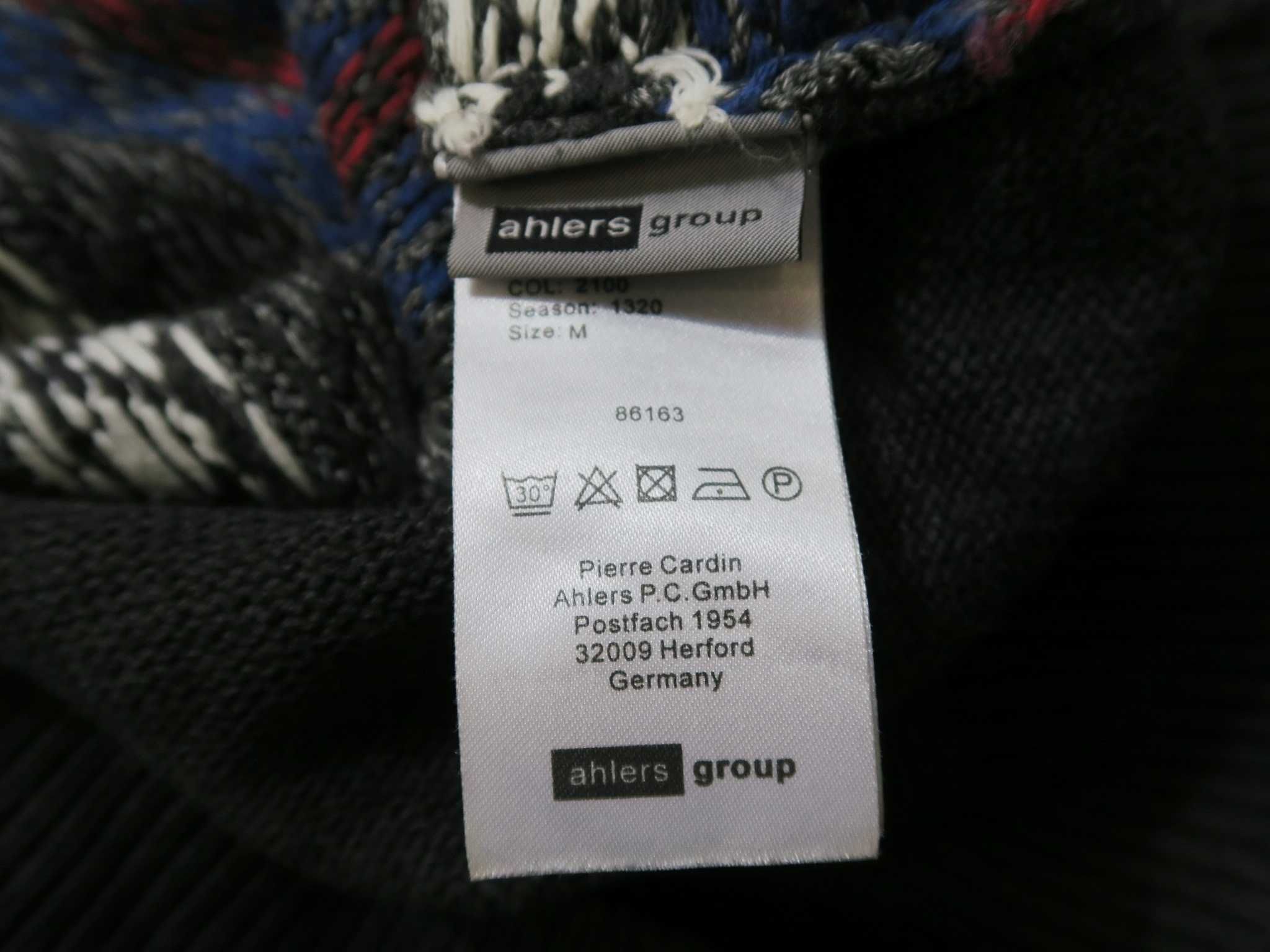 Sweter Pierre cardin wzorzysty ciepły halfzip M/L
