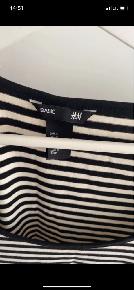 Bawelniana sukienka w paski H&M Basic S