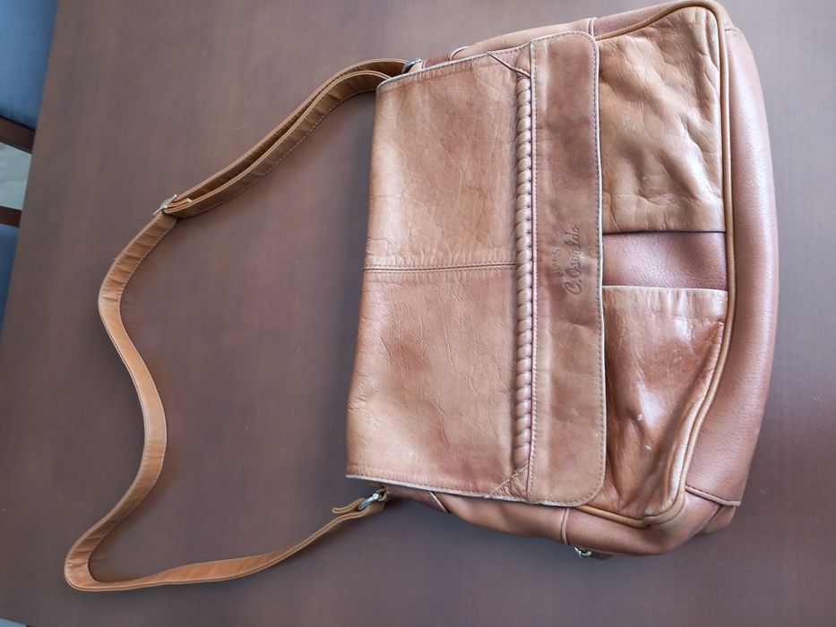 Brązowa skórzana torebka damska