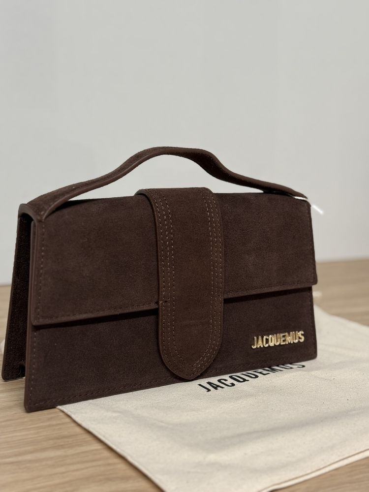 Сумка jacquemus   замш  шоколад 24 см