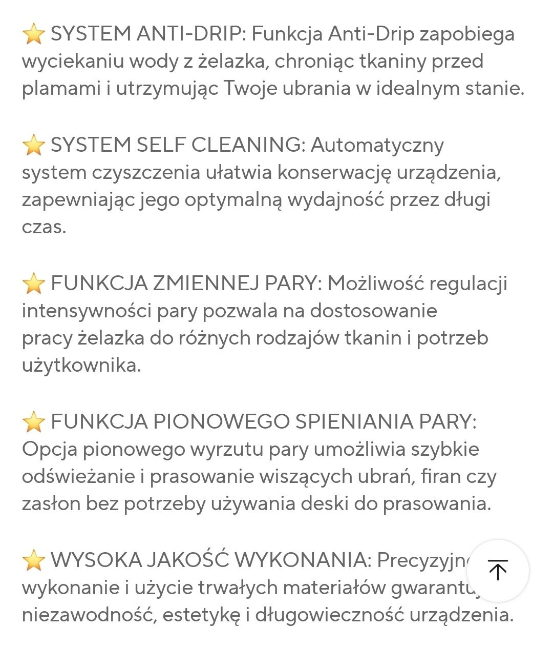 Żelazko do prasowania parowe mocne 2600W
