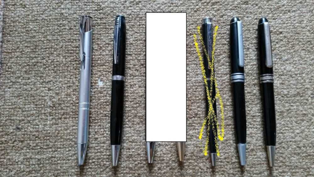 canetas varias em metal e plástico
