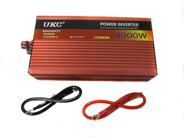 Перетворювач авто інвертор UKC 12V-220V 4000W функція плавного пуску