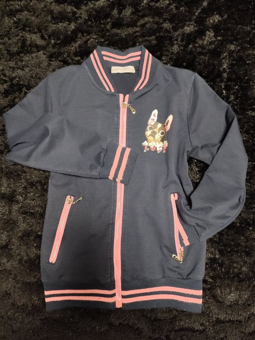 Śliczna bluza bejsbolówka z pieskiem r.134/140