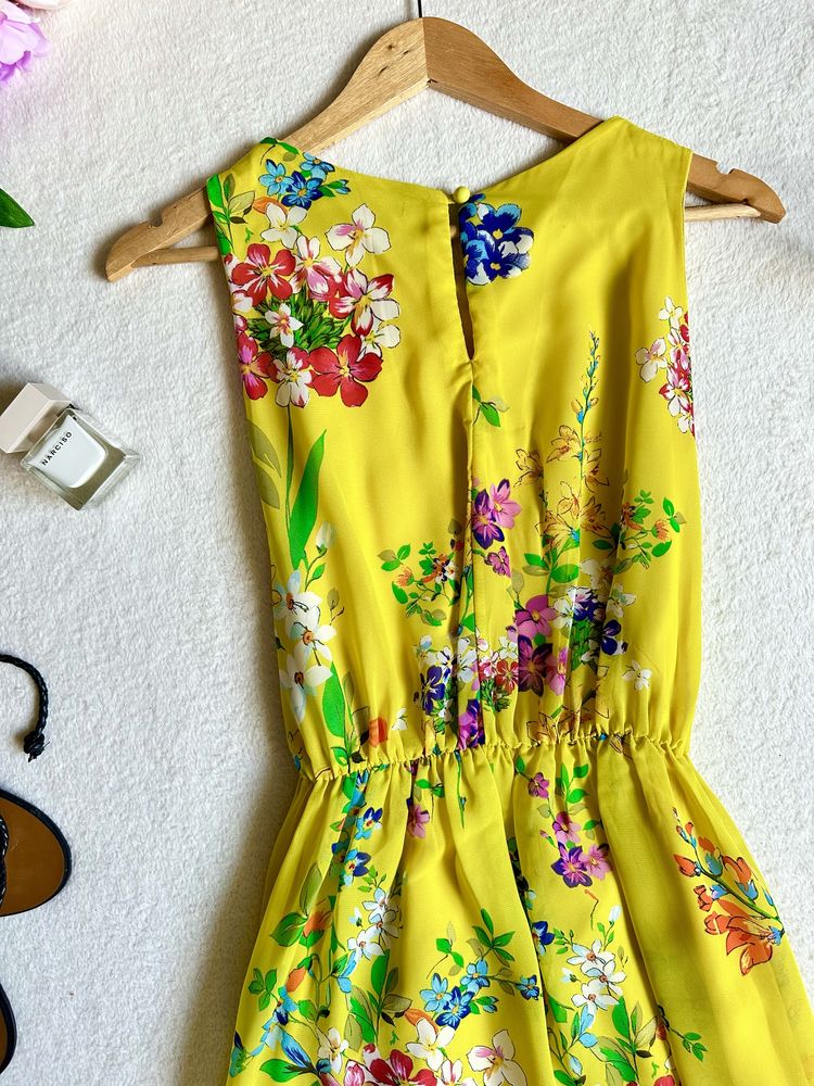 Шифоновое платье, летнее платье в цветах, сарафан zara cos gap