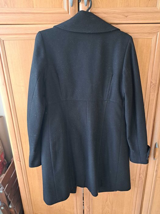 Plaszcz elegancki zimowy taliowany czarny huna r.m