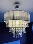 Super lampa żyrandol diamenciki biała lampa wisząca ozdobna kryształki