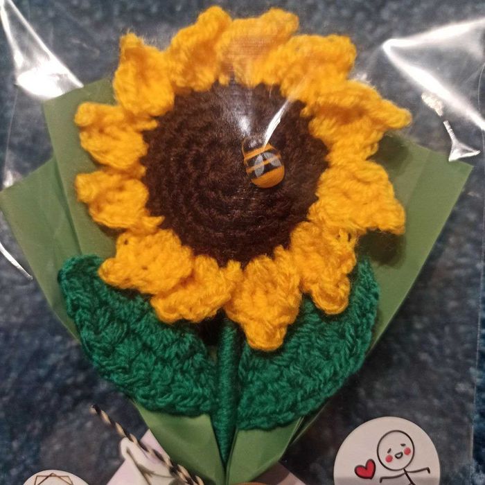 Słonecznik na szydełku