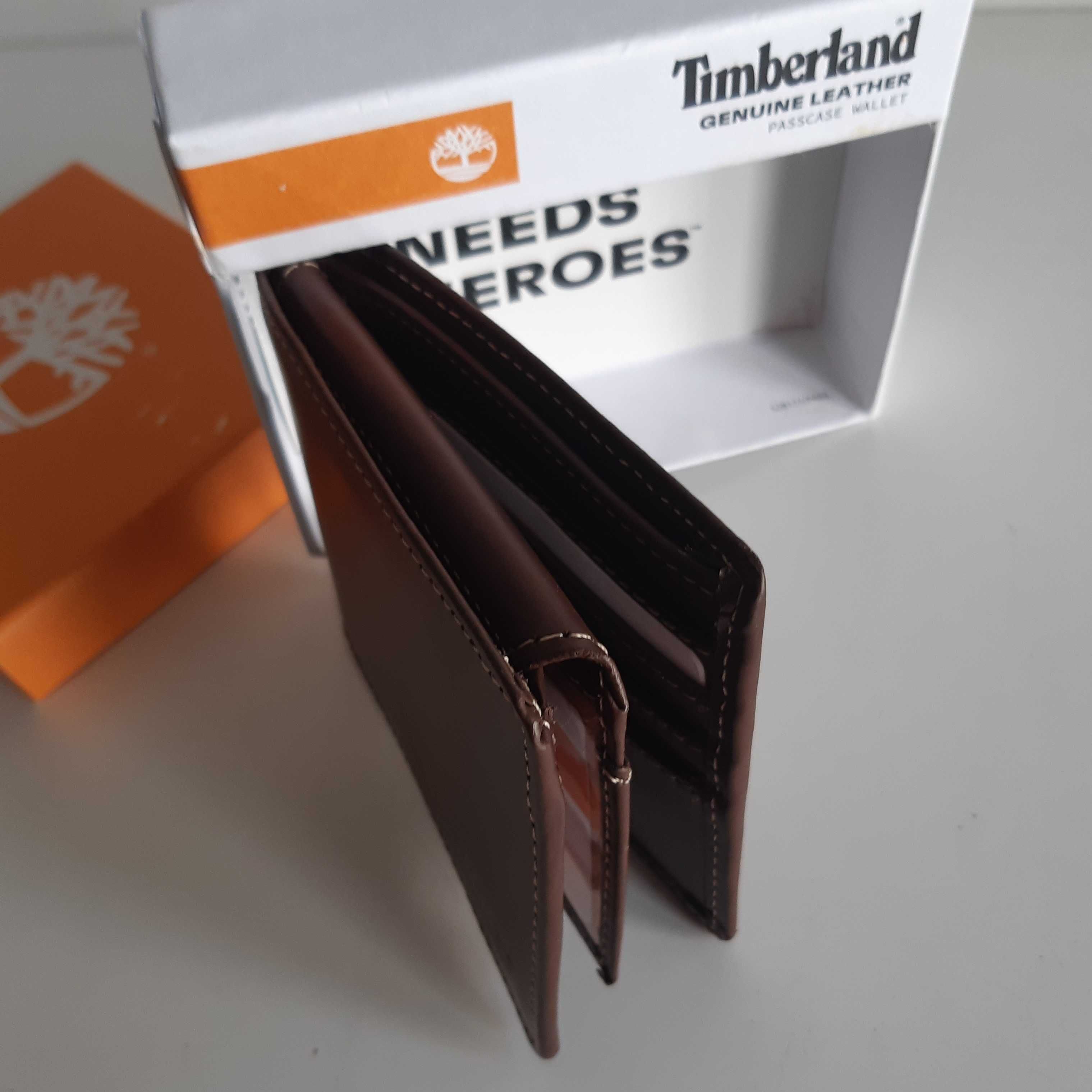 Carteira Original Pele Genuína Timberland Passcase Light Brown Nova