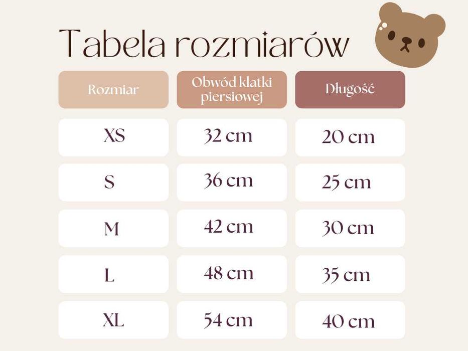 Sweterek w białe misie dla pieska XS S M L XL ubranko dla psa