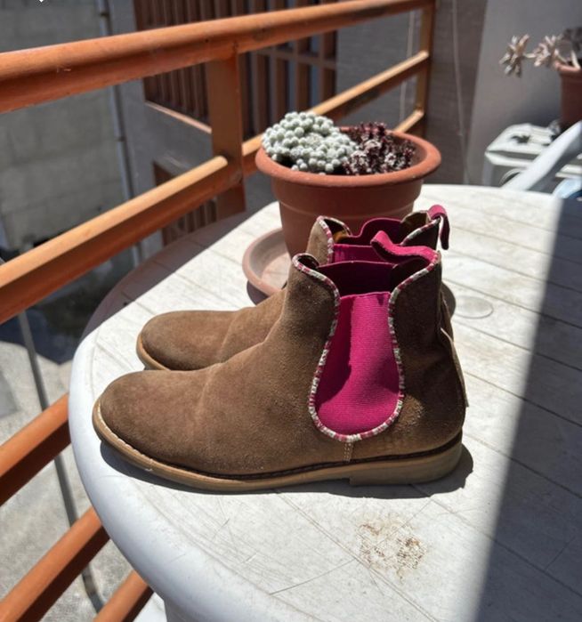 Botas mulher cano curto camurça