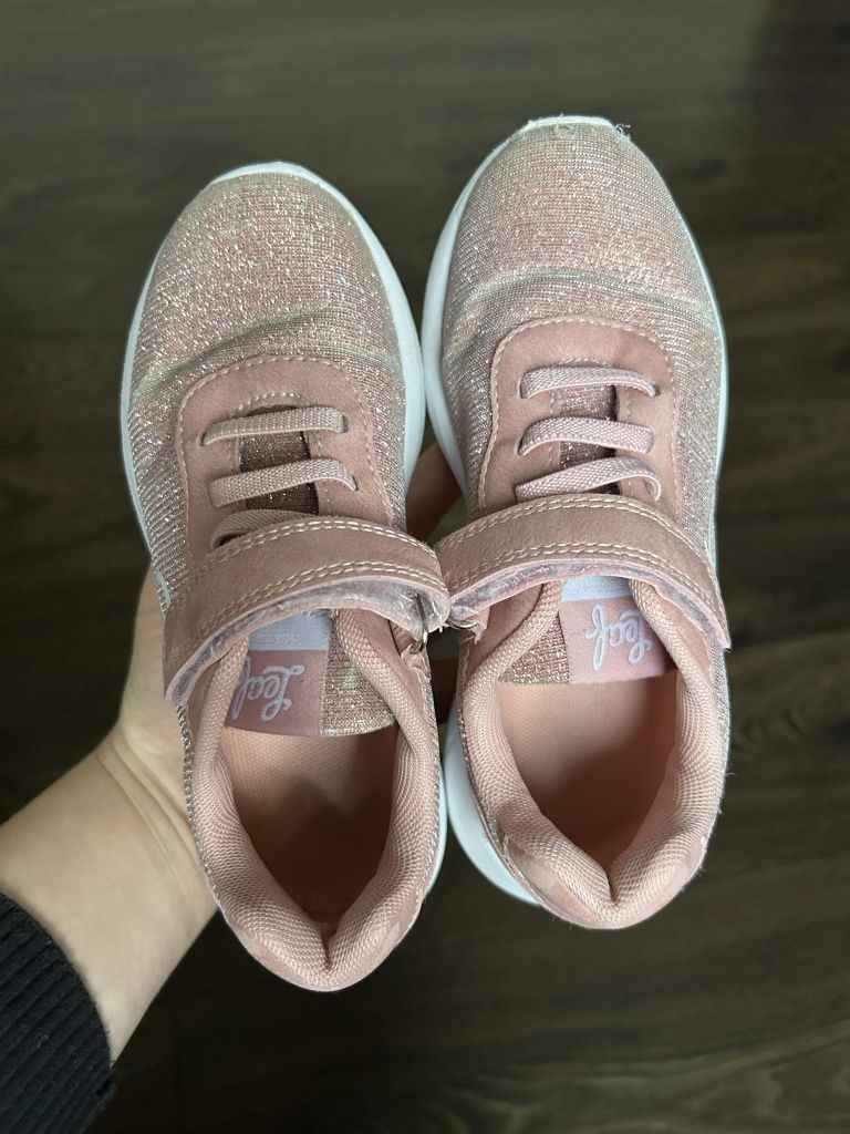 Różowe dziewczęce adidasy na rzepy świecące sneakersy Leaf r. 31
