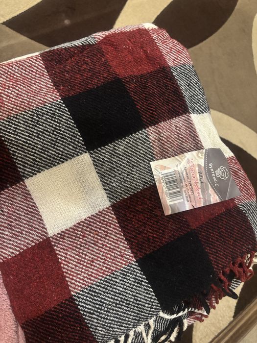 Новий вовняний теплий плед, покривало , 140*200, шерстяний плед