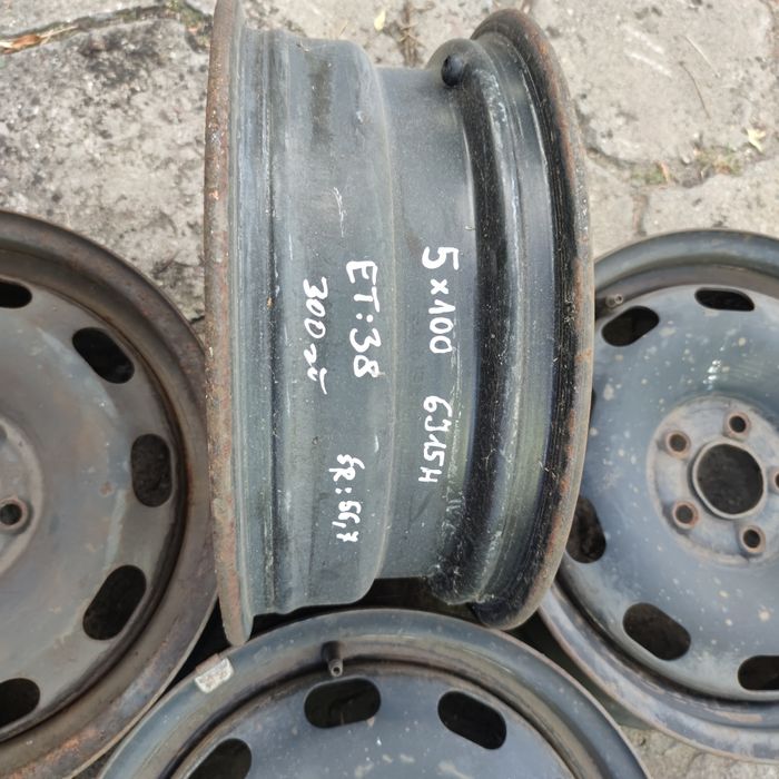felgi stalowe 5x100 AUDI VW SKODA 6Jx15H ET38 300zł