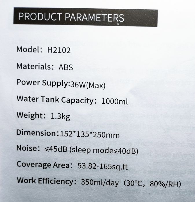 Осушувач повітря Dehumidifier H2102 чорний поглинач вологи
