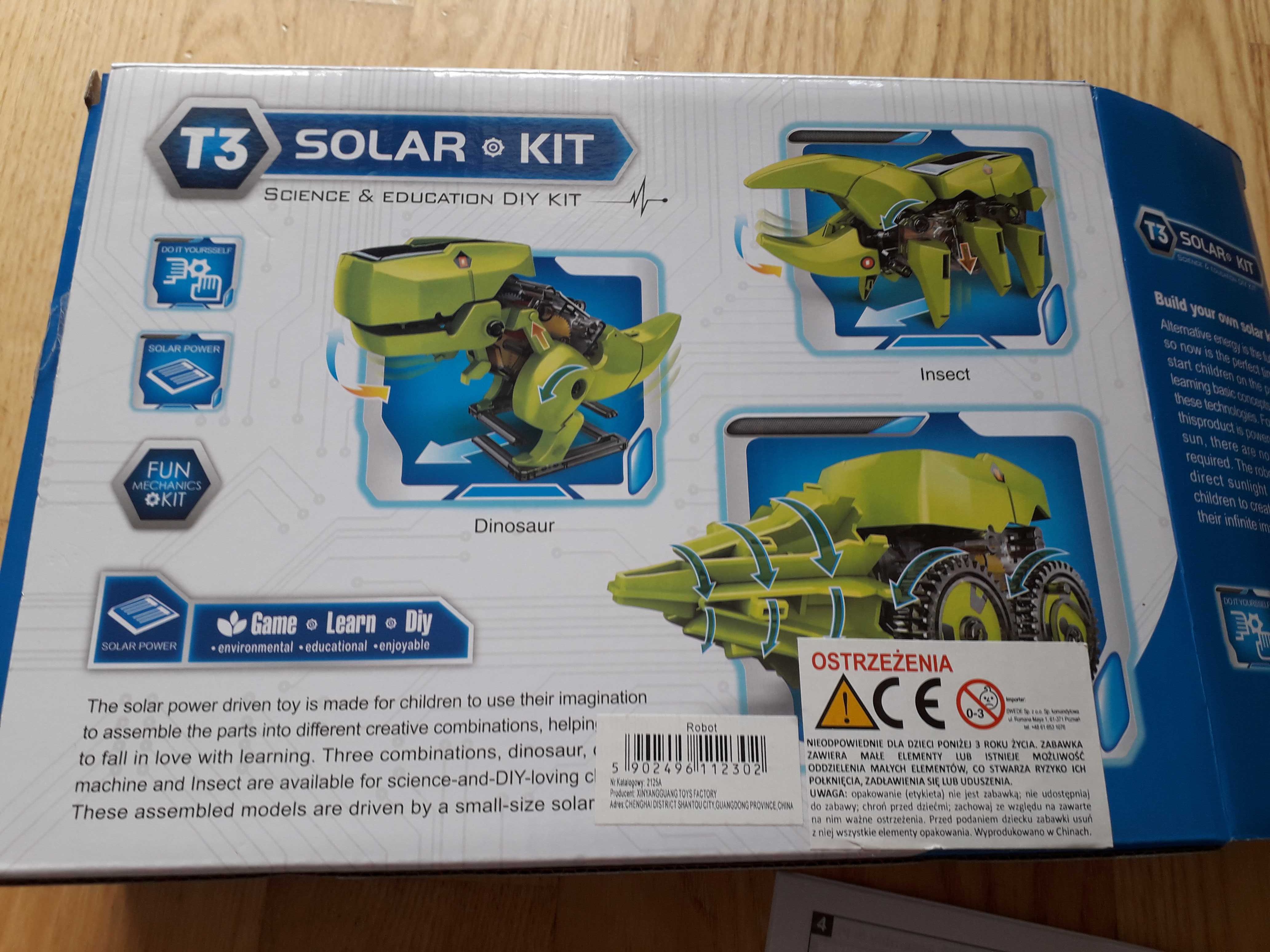 Zestaw edukacyjno-konstrukcyjny solarny 3w1 Dinozaur, robot i maszyna
